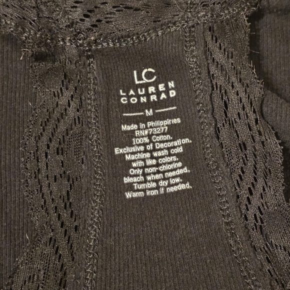 2 LC Lauren Conrad Lace Detail Racerback Tank Tops Sz Medium - Picture 16 of 16